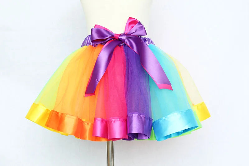 New Tutu Skirt Baby Girl Skirts 9M-8T Princess Mini Pettiskirt Party Dance Rainbow Tulle Skirts Girls Clothes Children Clothing