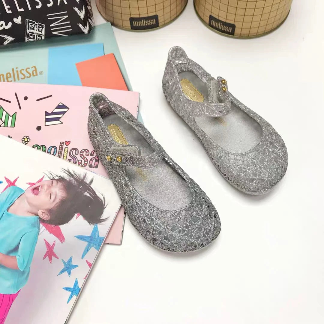 Mini Melissa Campana Zig Zag VI Girl Jelly Shoes Beach Sandals 2020 Baby Shoes Soft Melissa Sandals Kids Non-slip Princess Shoes