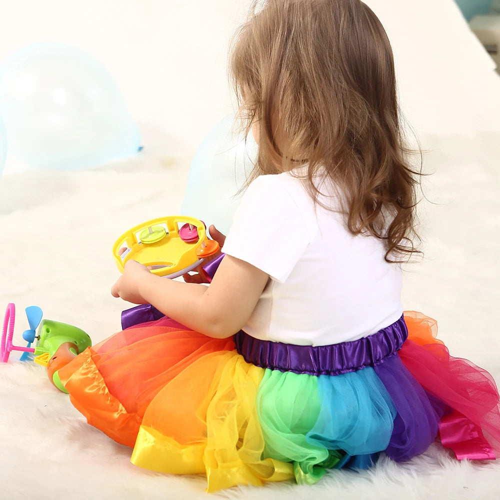 New Tutu Skirt Baby Girl Skirts 9M-8T Princess Mini Pettiskirt Party Dance Rainbow Tulle Skirts Girls Clothes Children Clothing