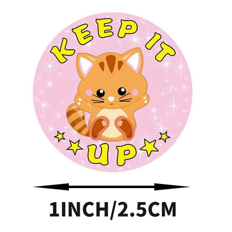 500Pcs Reward Stickers Motivational Stickers Roll for School Reward Students Teachers Cute Animals Stickers Labels
