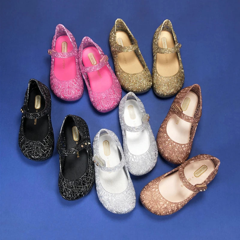 Mini Melissa Campana Zig Zag VI Girl Jelly Shoes Beach Sandals 2020 Baby Shoes Soft Melissa Sandals Kids Non-slip Princess Shoes