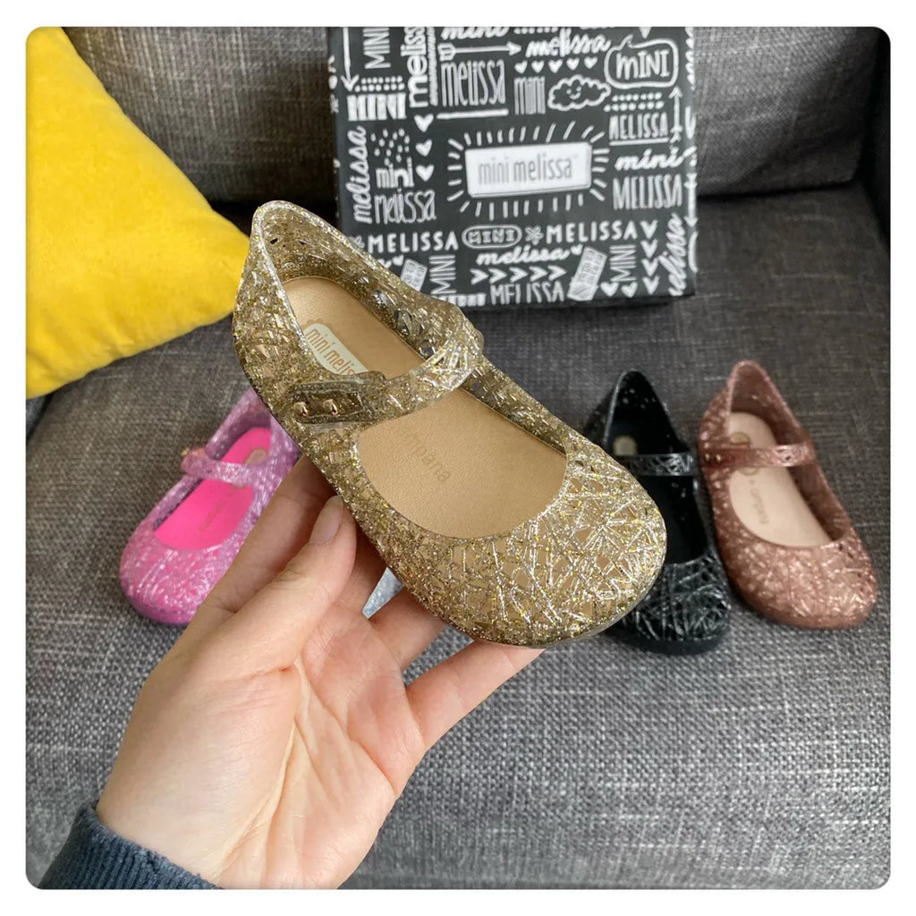 Mini Melissa Campana Zig Zag VI Girl Jelly Shoes Beach Sandals 2020 Baby Shoes Soft Melissa Sandals Kids Non-slip Princess Shoes