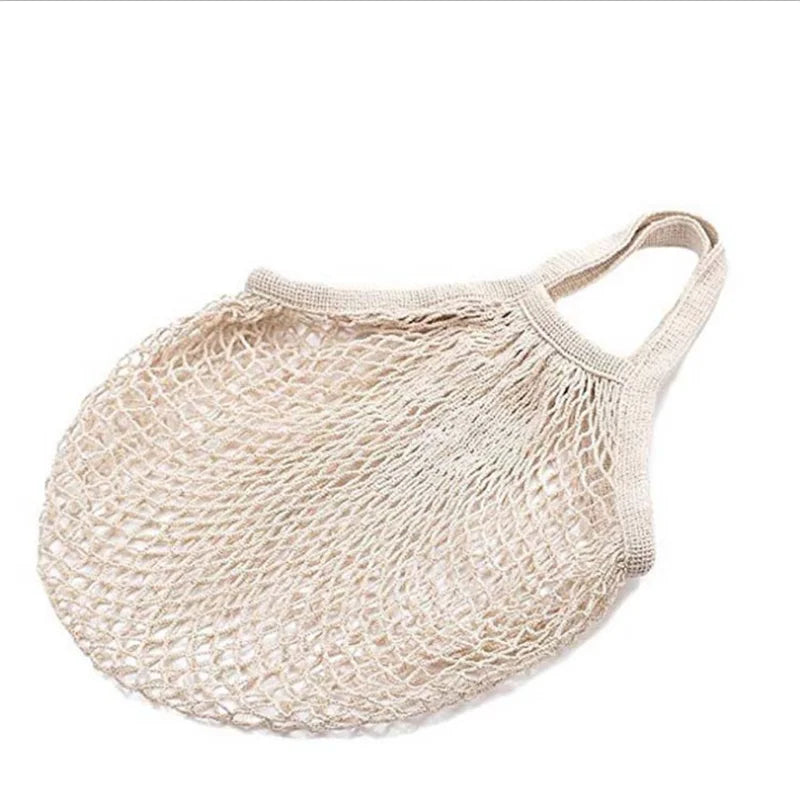 Reusable Cotton Mesh Produce Bags for Vegetable Fruit Food Kitchen Washable Grid Storage Bag Eco String bag Kitchen Organizer