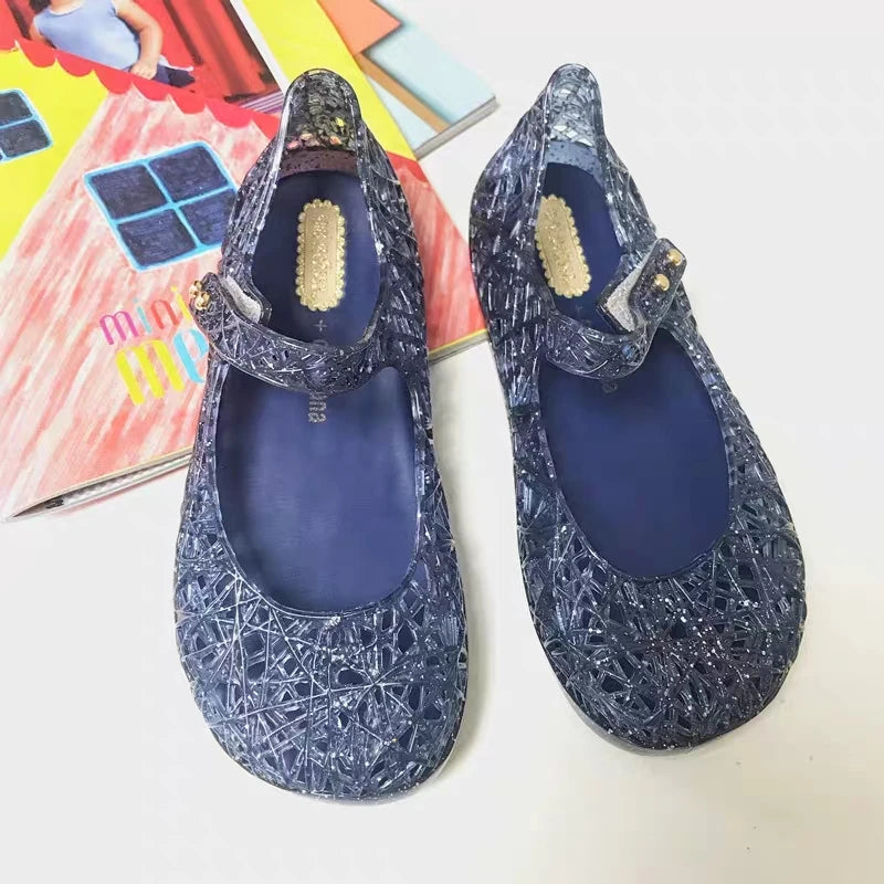 Mini Melissa Campana Zig Zag VI Girl Jelly Shoes Beach Sandals 2020 Baby Shoes Soft Melissa Sandals Kids Non-slip Princess Shoes