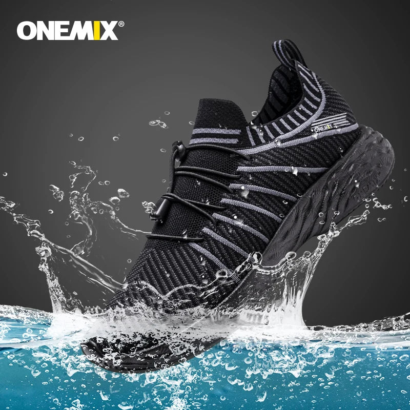 ONEMIX 2026 Men Running Shoes Non-slip Shock Absorption Sneaker Lightweight Tennis Shoe Waterproof Man Breathable Casual Shoes