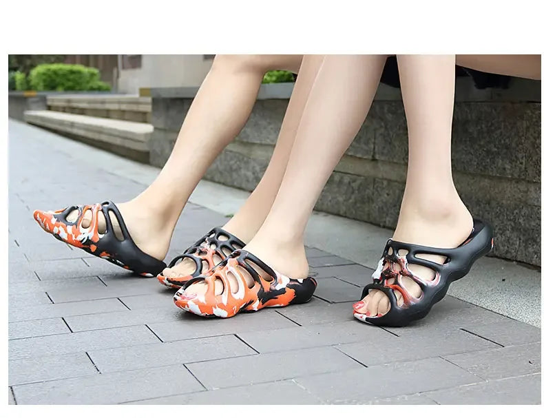 Summer Men Women EVA Slippers Spider Wed Vamp Platform Soft Sole Beach Sandals Styreet Style Couples Slides Shoes