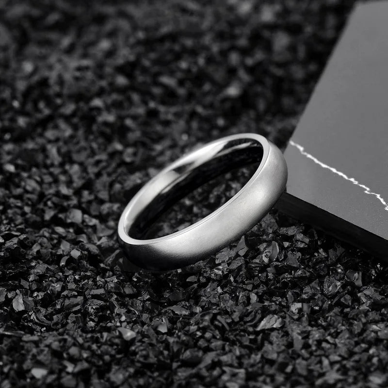 Tigrade 4/6/8mm Brushed Simple Silver/Black Color Titanium Ring Men Minimalist Wedding Band Engagement Rings Women Male Jewelry