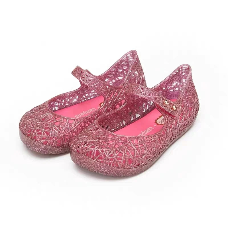 Mini Melissa Campana Zig Zag VI Girl Jelly Shoes Beach Sandals 2020 Baby Shoes Soft Melissa Sandals Kids Non-slip Princess Shoes