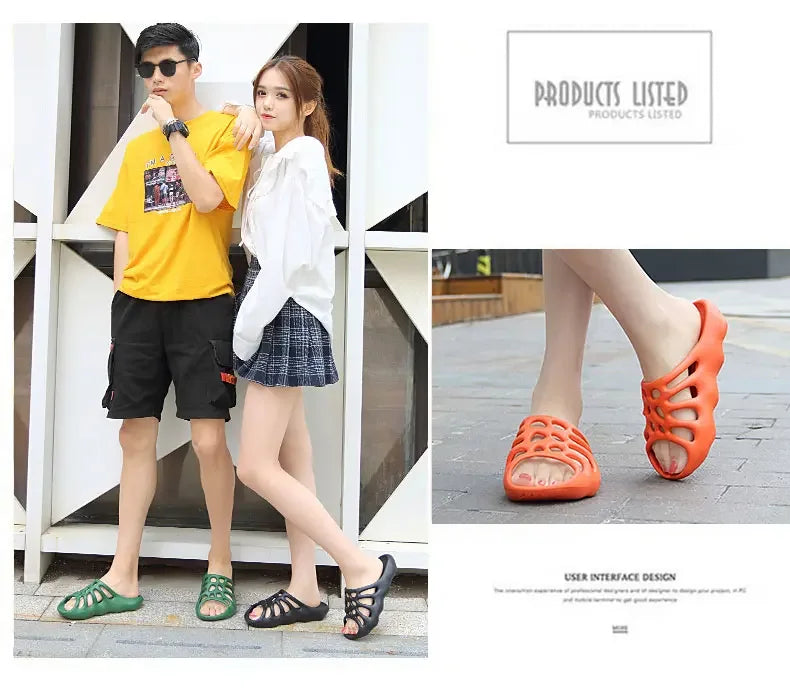 Summer Men Women EVA Slippers Spider Wed Vamp Platform Soft Sole Beach Sandals Styreet Style Couples Slides Shoes