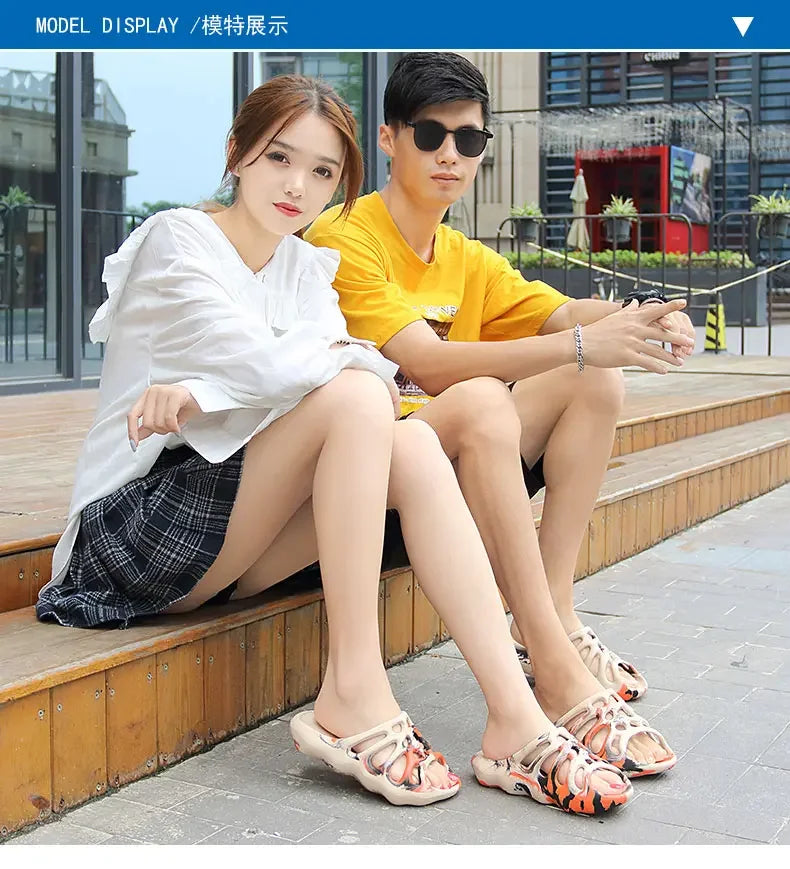 Summer Men Women EVA Slippers Spider Wed Vamp Platform Soft Sole Beach Sandals Styreet Style Couples Slides Shoes