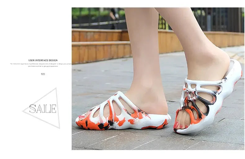 Summer Men Women EVA Slippers Spider Wed Vamp Platform Soft Sole Beach Sandals Styreet Style Couples Slides Shoes