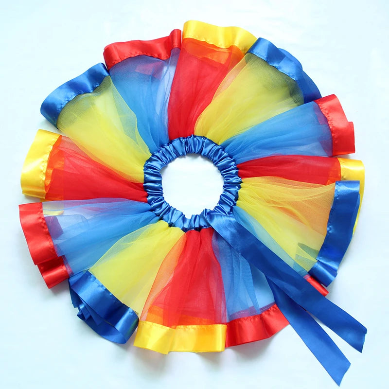 New Tutu Skirt Baby Girl Skirts 9M-8T Princess Mini Pettiskirt Party Dance Rainbow Tulle Skirts Girls Clothes Children Clothing