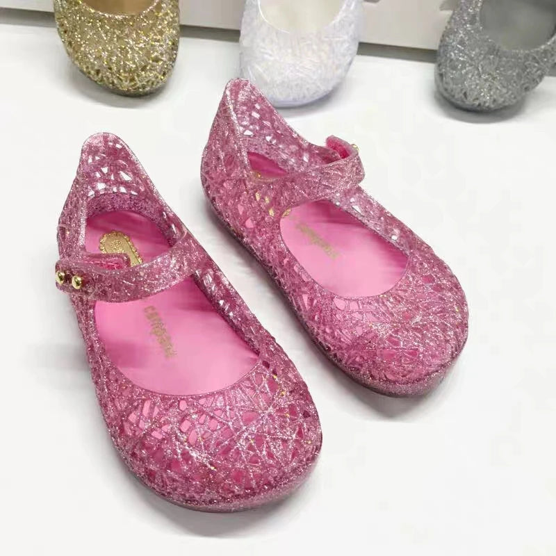 Mini Melissa Campana Zig Zag VI Girl Jelly Shoes Beach Sandals 2020 Baby Shoes Soft Melissa Sandals Kids Non-slip Princess Shoes