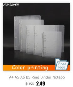 Transparent Color Plastic Clip File FolderA4/A5/A6/Notebook Loose Leaf Ring Binder Planner Agenda School Office Supplies