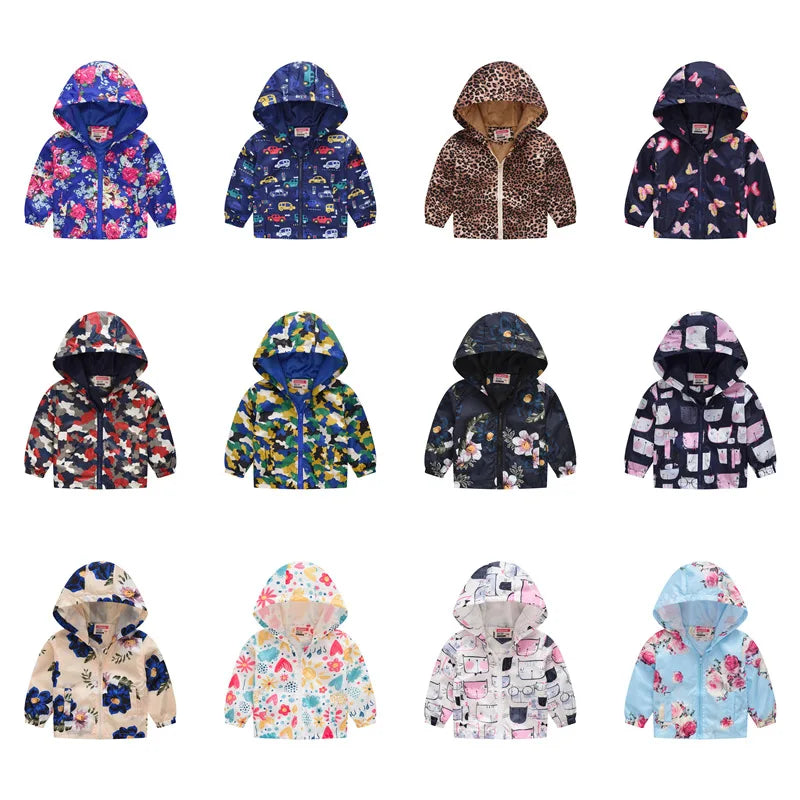 Autumn New Children's Clothing Cartoon Cute Jacket Boys Girls Baby Outing Clothes Jacket Children Zipper Cardigan Jacket 2-6Y