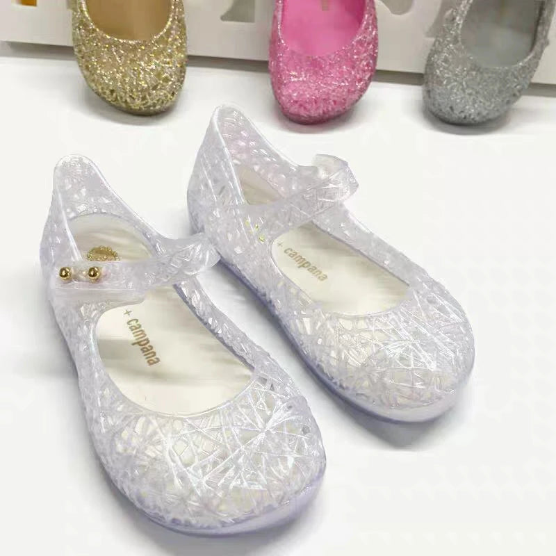 Mini Melissa Campana Zig Zag VI Girl Jelly Shoes Beach Sandals 2020 Baby Shoes Soft Melissa Sandals Kids Non-slip Princess Shoes