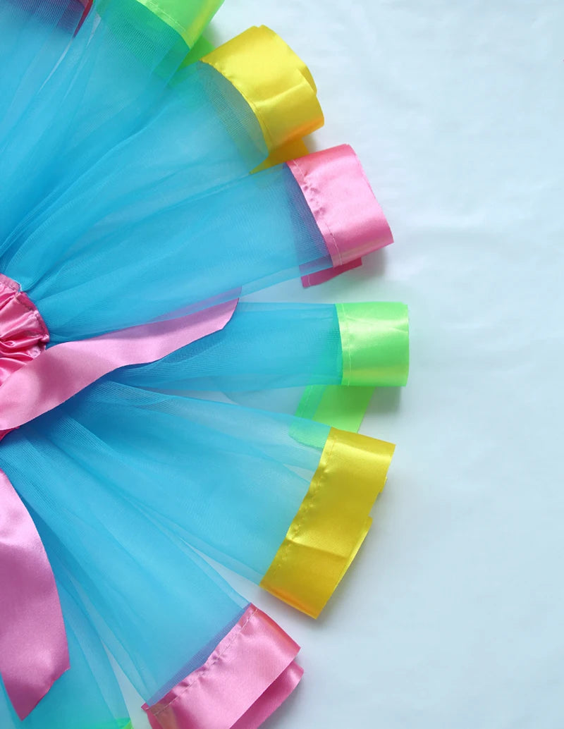 New Tutu Skirt Baby Girl Skirts 9M-8T Princess Mini Pettiskirt Party Dance Rainbow Tulle Skirts Girls Clothes Children Clothing