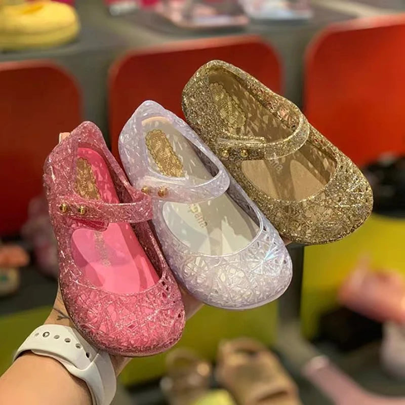 Mini Melissa Campana Zig Zag VI Girl Jelly Shoes Beach Sandals 2020 Baby Shoes Soft Melissa Sandals Kids Non-slip Princess Shoes