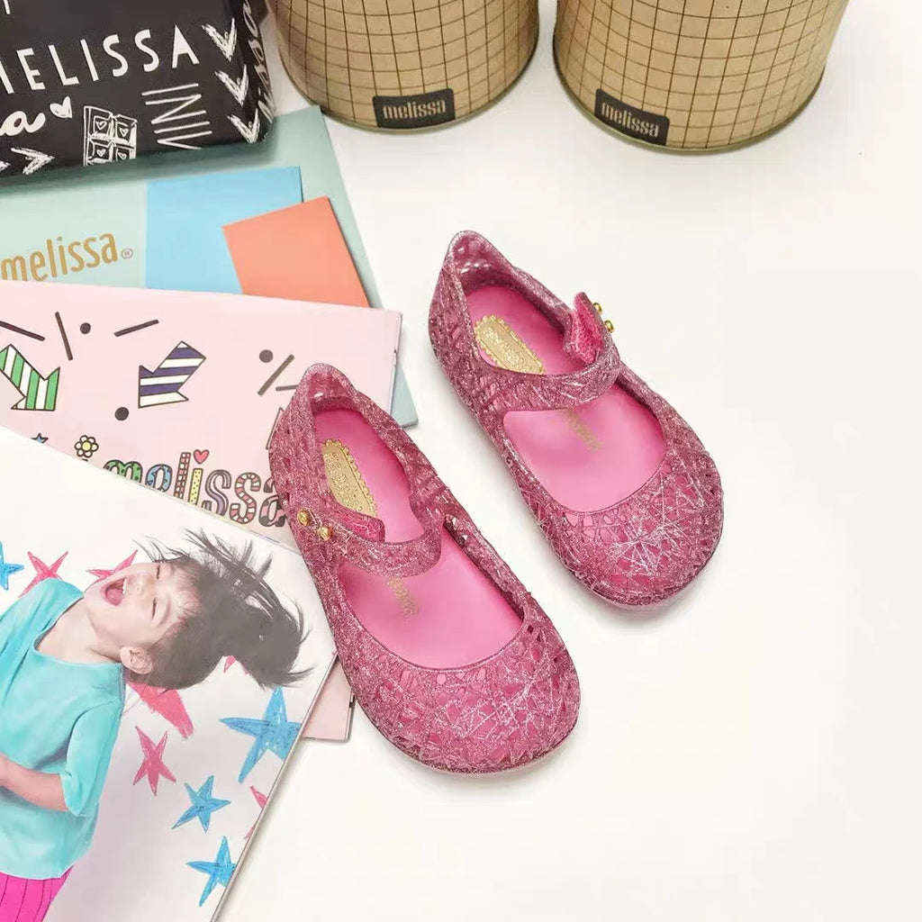 Mini Melissa Campana Zig Zag VI Girl Jelly Shoes Beach Sandals 2020 Baby Shoes Soft Melissa Sandals Kids Non-slip Princess Shoes