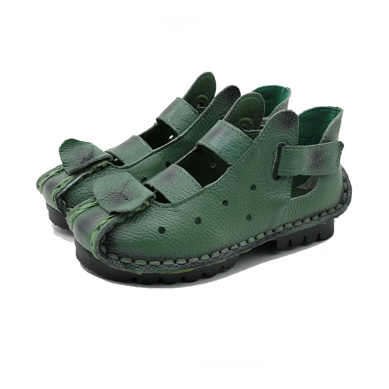 GKTINOO 2026 Summer Soft Bottom Flat Genuine Leather Women Shoes Personality Leisure Women Sandals Retro Handmade Sandals sapato