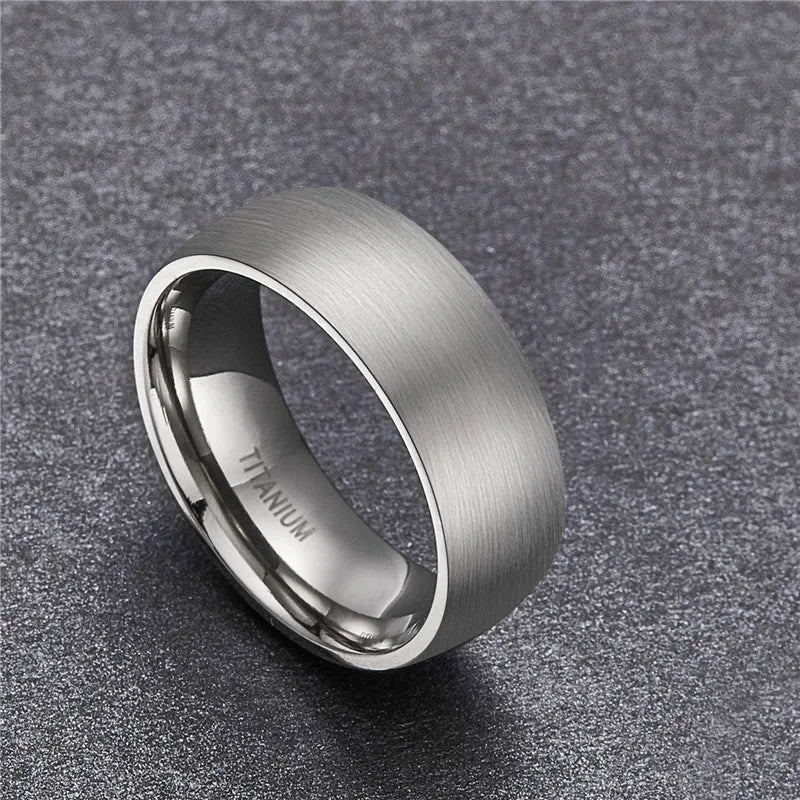 Tigrade 4/6/8mm Brushed Simple Silver/Black Color Titanium Ring Men Minimalist Wedding Band Engagement Rings Women Male Jewelry
