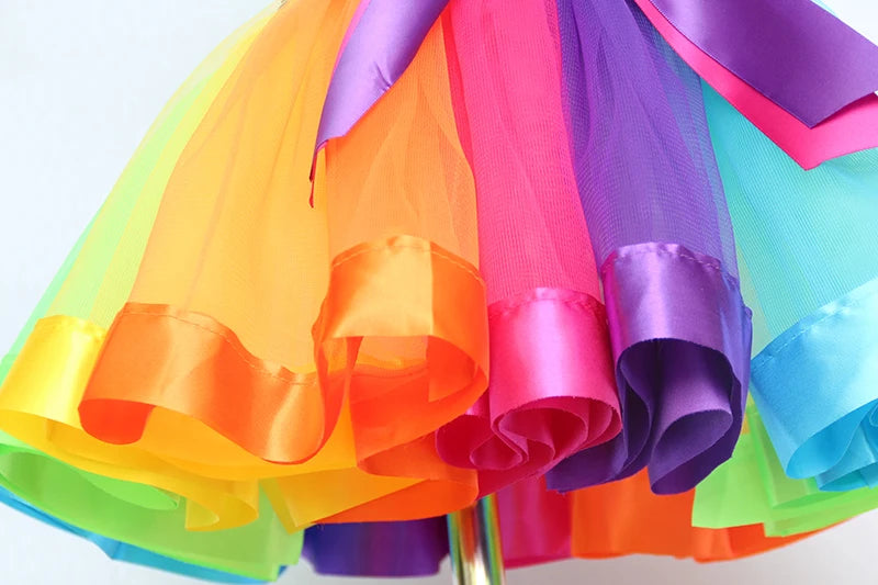 New Tutu Skirt Baby Girl Skirts 9M-8T Princess Mini Pettiskirt Party Dance Rainbow Tulle Skirts Girls Clothes Children Clothing