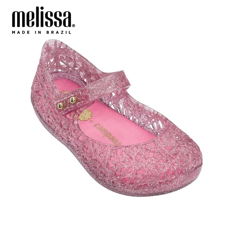 Mini Melissa Campana Zig Zag VI Girl Jelly Shoes Beach Sandals 2020 Baby Shoes Soft Melissa Sandals Kids Non-slip Princess Shoes