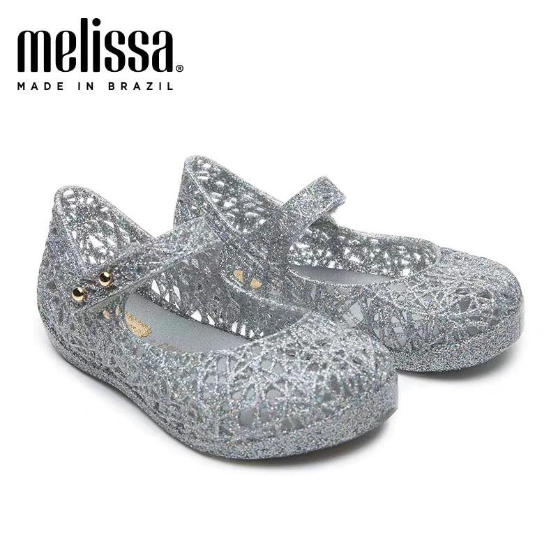 Mini Melissa Campana Zig Zag VI Girl Jelly Shoes Beach Sandals 2020 Baby Shoes Soft Melissa Sandals Kids Non-slip Princess Shoes