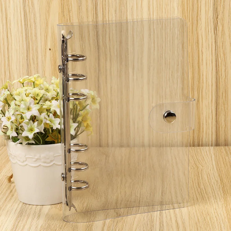 Transparent Color Plastic Clip File FolderA4/A5/A6/Notebook Loose Leaf Ring Binder Planner Agenda School Office Supplies