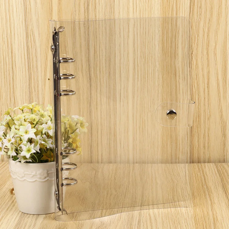 Transparent Color Plastic Clip File FolderA4/A5/A6/Notebook Loose Leaf Ring Binder Planner Agenda School Office Supplies