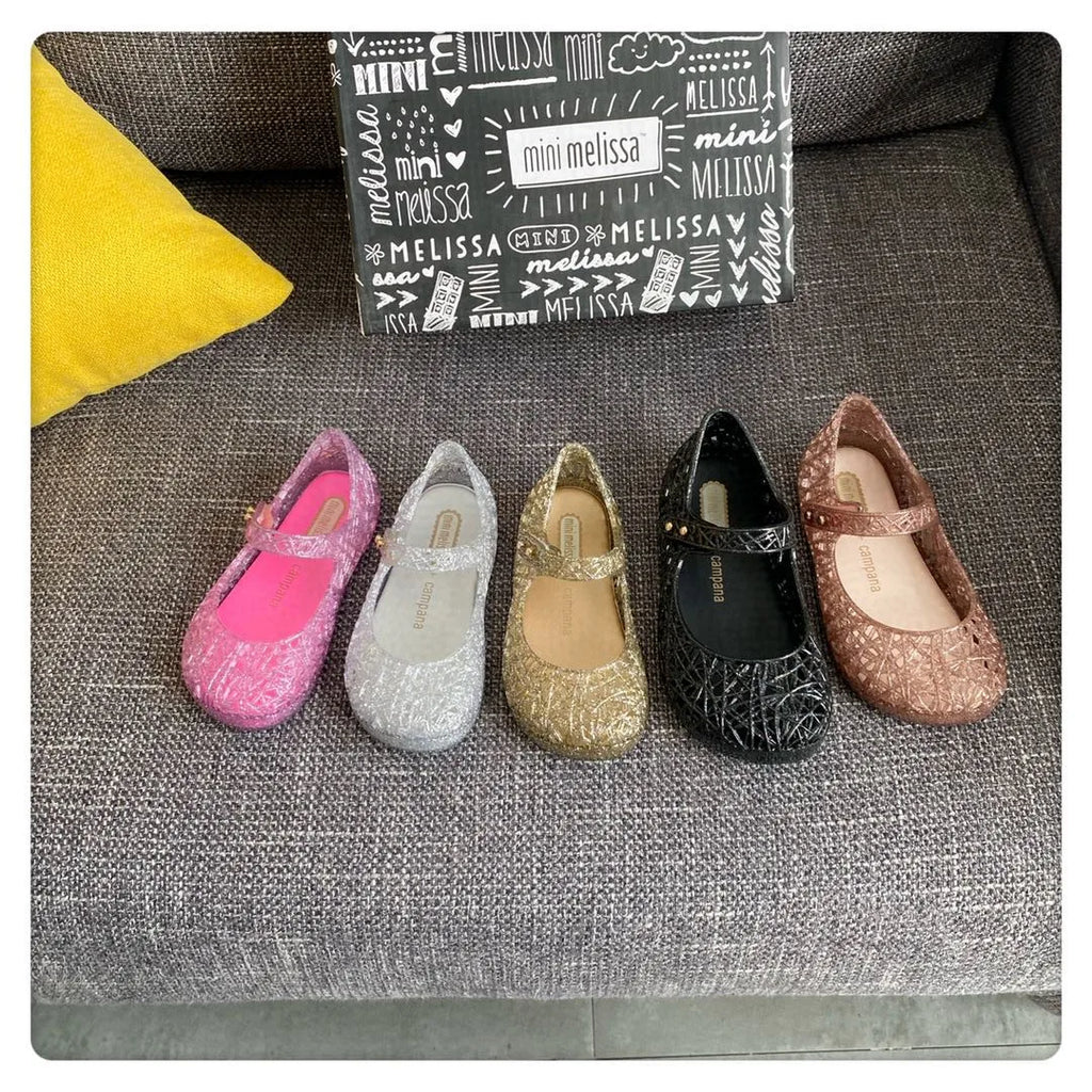Mini Melissa Campana Zig Zag VI Girl Jelly Shoes Beach Sandals 2020 Baby Shoes Soft Melissa Sandals Kids Non-slip Princess Shoes