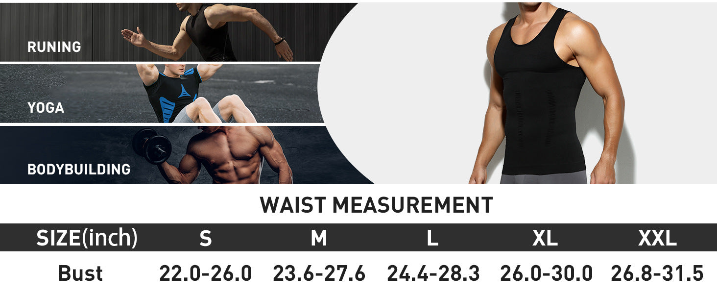Men Compression Body Shaper Vest Seamless Slimming Tank Top Waist Trainer Belly Control Undershirt Shapewear Weight Loss Shirt