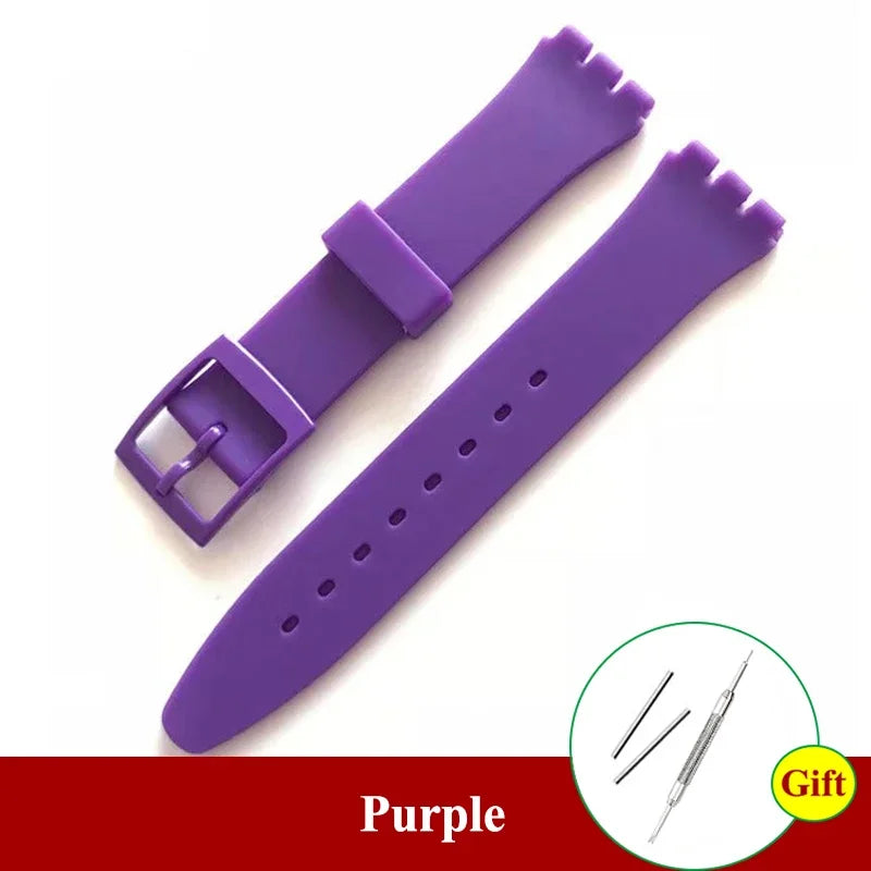 for Swatch Men Women Rubber Watch Band Soft Silicone Straps 16mm 17mm 19mm 20mm Sport Replacement Bracelet Wristbelt Accessories