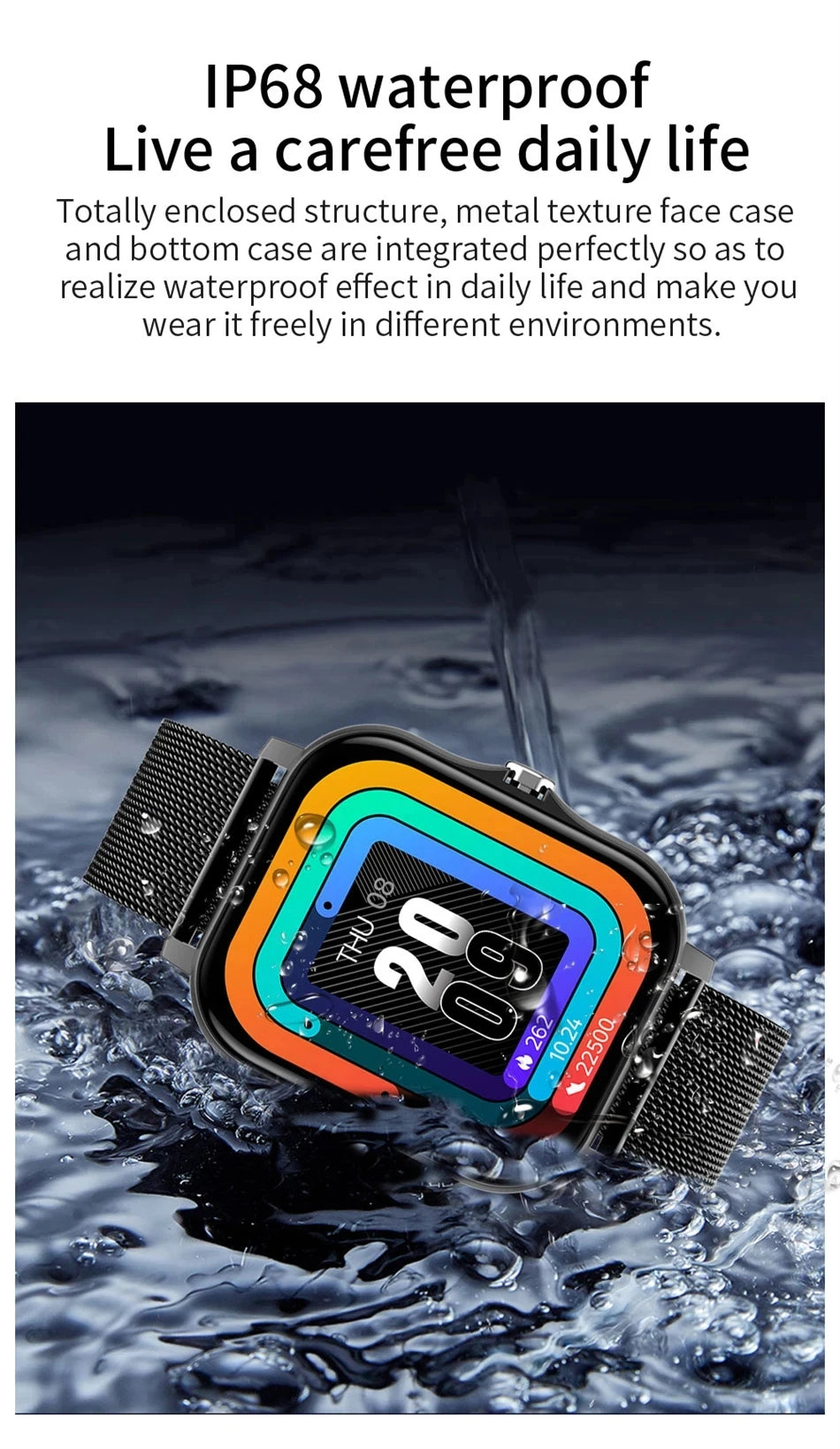 Smart Watch For Android IOS Watches 1.83inch HD Display Bluetooth Call Message Alert Music Sports Mode Smartwatch Men Women Gift