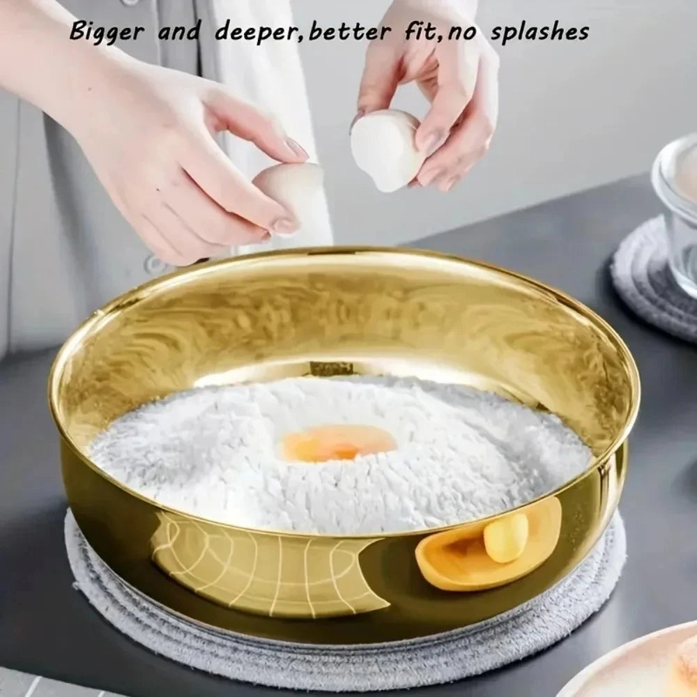 1Pcs Bread Beater Wooden Handle  Stainless Steel Ring Cake Pizza Pastry Biscuit Yeast Baking Dough Mixer Baking Supplies