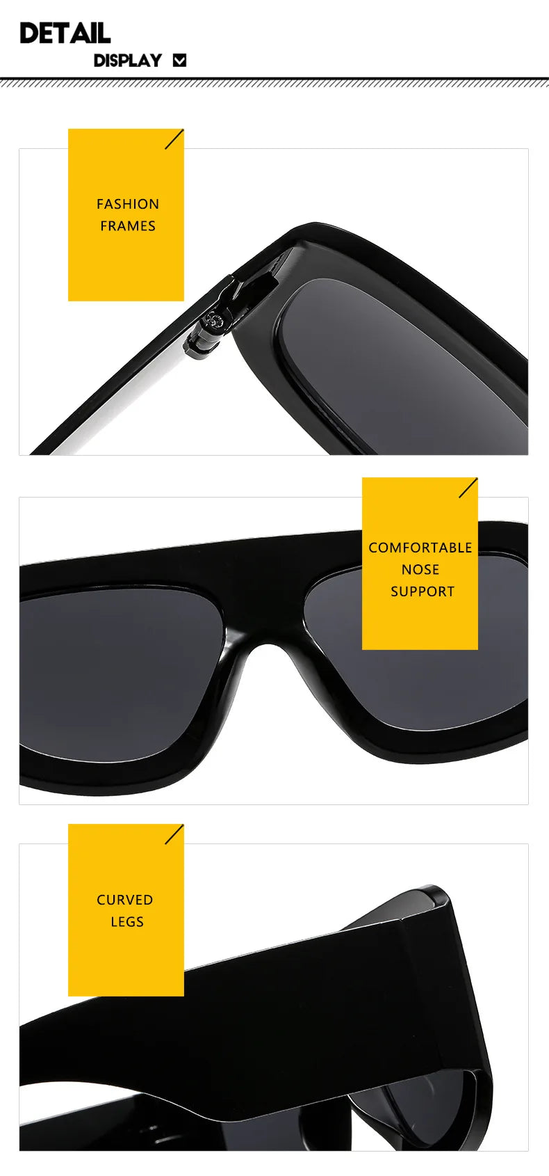New Vintage exaggeration Square Sunglasses Women Men Rectangle Sun Glasses Female Eyewear Sunglasses Male Female Eyeglasses