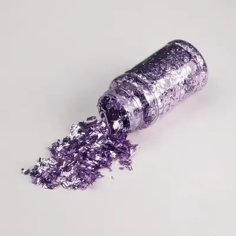 Metallic Foil Flakes Golden Silvery Foil Decorative Paper Resin Mold Fillings Resin Jewelry Making For Nail Art, Painting, Craf