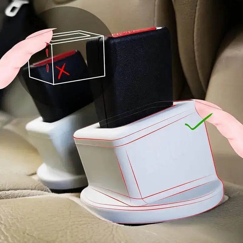 1/2pcs Car Belt Buckle Holder Made Of Eco-Friendly Silicone & Children Can Safe Touch Seat belt slot fastener