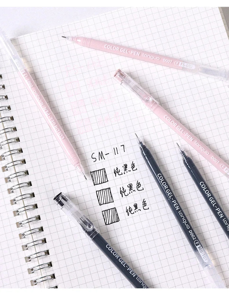 LANGUO Aesthetic Overlayable Skin Tone Gel Pens High-Capacity Art Journaling Replacement School Supplies Stationery