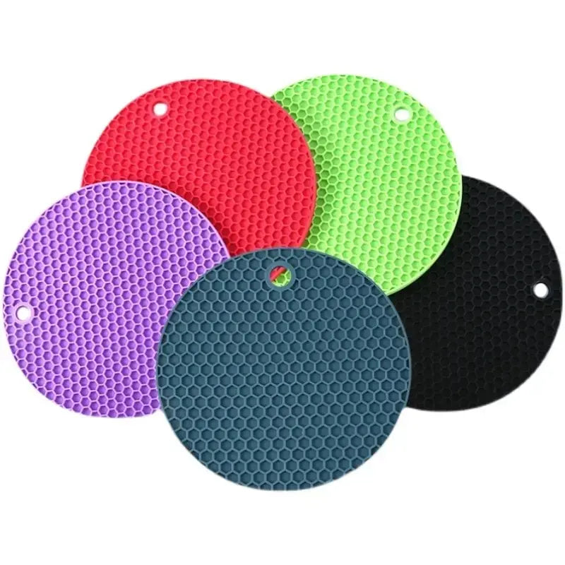 Round Resistant Rubber Mat Drink Cup Coasters Insulation Non Slip Pot Holder Thicken Table Placemat Kitchen Accessories