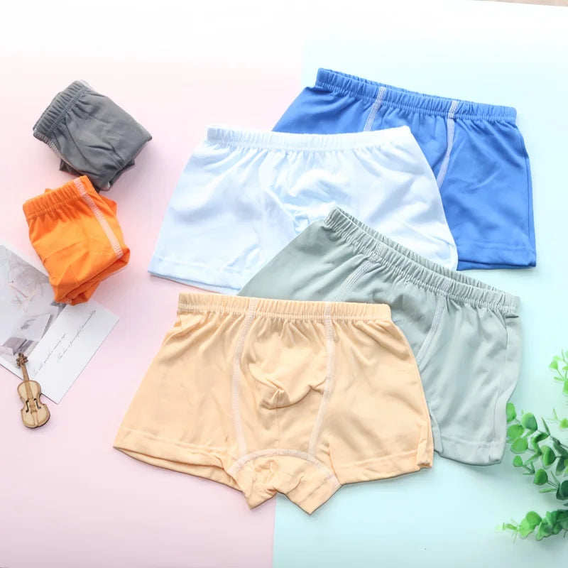 6pc Boys Boxer Solid Underwear Baby Panties Briefs Kids Panties for Children 2-10Years