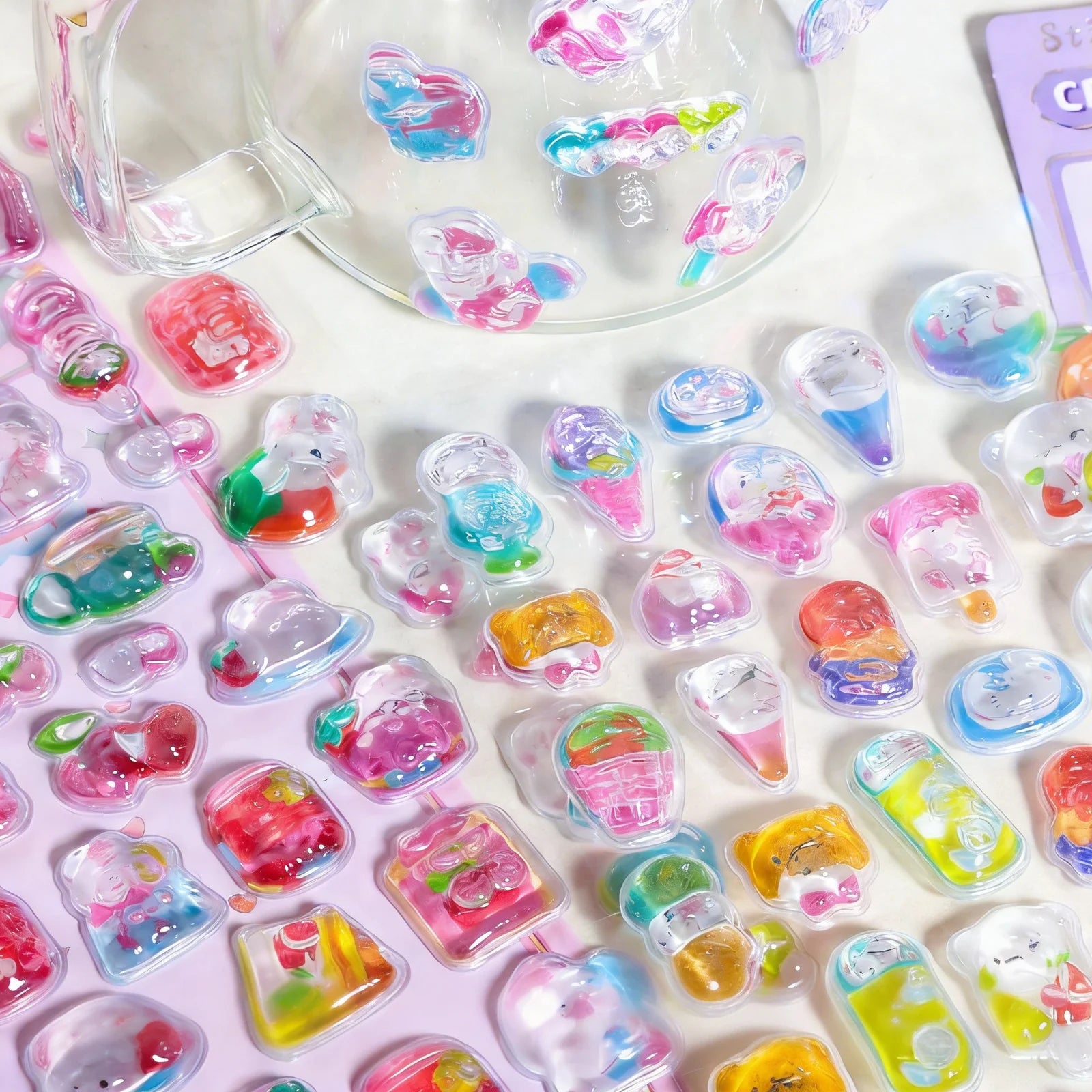 Kawaii Japanese Animal Sushi 3D Relief Drop Sticker for Scrapbooking Cute DIY Phone Case Decor Sticker School Stationery Supply