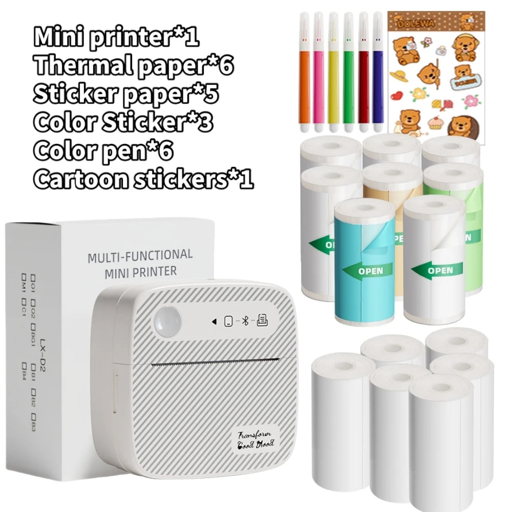 DOLEWA B3 Portable Mini Printers Wireless Bluetooth Inkless Sticker Maker Printer Tag Price Machine for Office School Kitchen