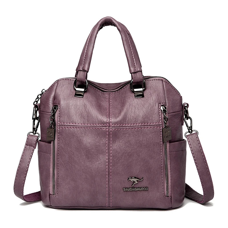 Hot Sale High Quality Leather Backpack Women Shoulder Bags Multifunction Travel Backpack School Bags for Girls Bagpack Mochila