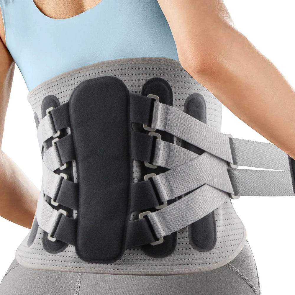 Adjustable Waist Support with Ergonomic Lumbar Pad for Spinal Alignment Sciatica Scoliosis and Herniated Discs - for Men & Women