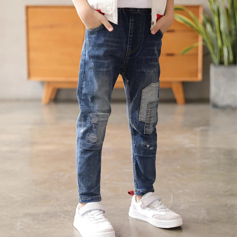 IENENS Kids Boys Denim Clothes Pants Children Wears Clothing Long Bottoms Baby Boy Skinny Jeans Trousers 4 5 6 7 8 9 10 11 Years