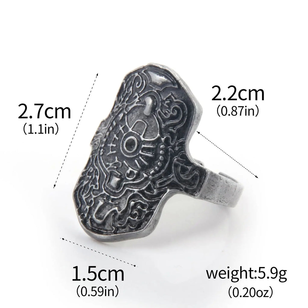 Game Dark Souls Series Men Rings Havel's Demon's Scar Chloranthy Badge Adjustable Ring Male Fans Cosplay Jewelry Accessories
