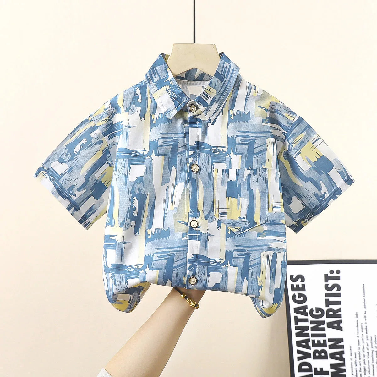 90-170cm Children Girl Short sleeved Shirts Summer Boys Summer Clothes Thin Baby Shirts  Cotton Tops 2023 New Korean Version