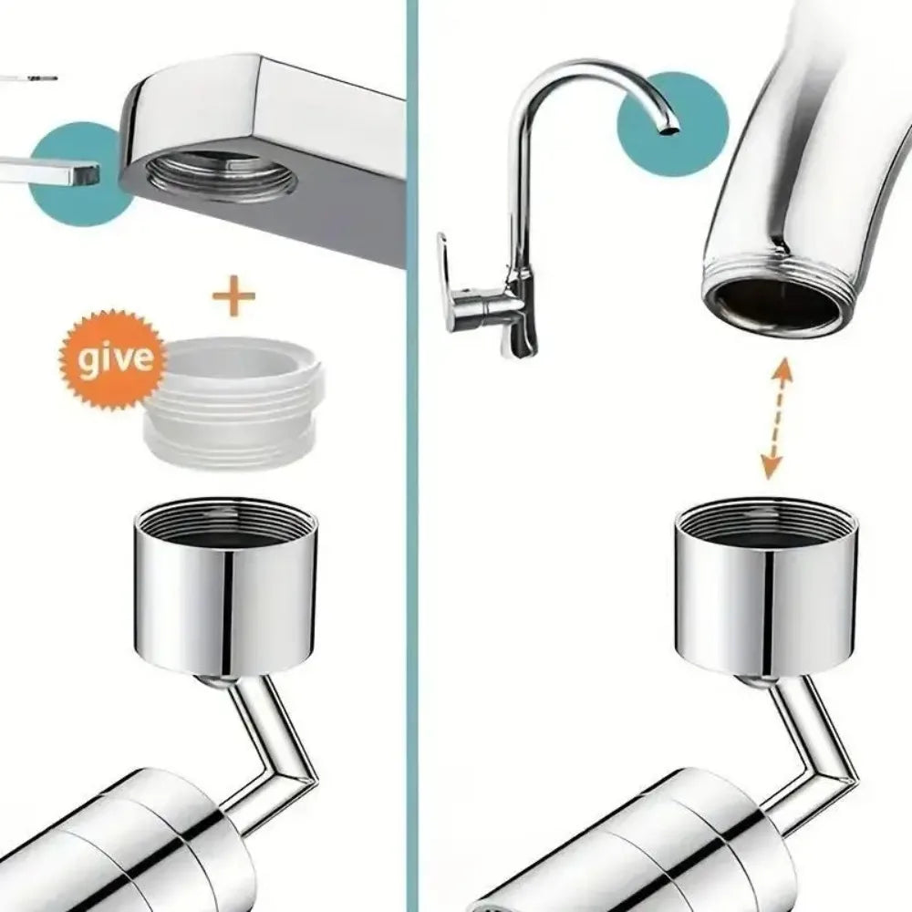 ABS Universal 720 Degree Rotating Faucet Extender Adapter Splash Proof Kitchen Bathroom Single Mode  Nozzle for Water Saving