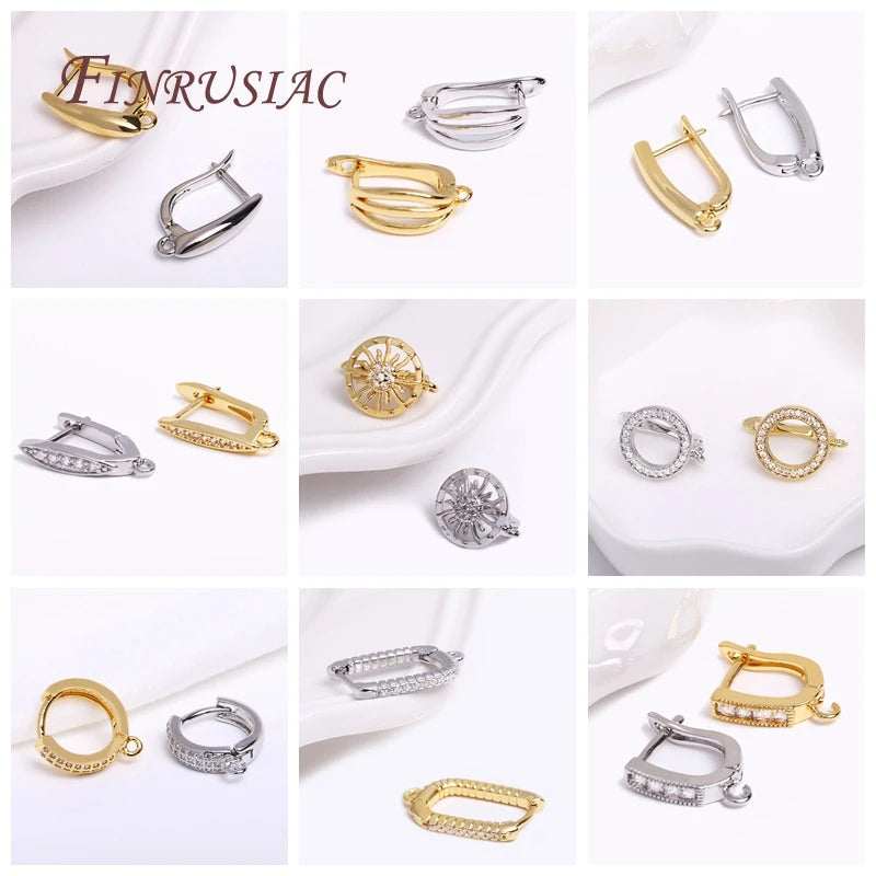 DIY Earring Accessories 18K Gold Plated Earwires Fastener Earring Hooks Clasps For Women Tassel / Pearl Drop Earrings Findings